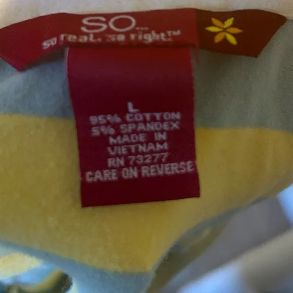 Y2K So Brand Sleeveless V-Neck Polo Top Yellow & Light Blue Stripes Juniors L - Picture 5 of 5